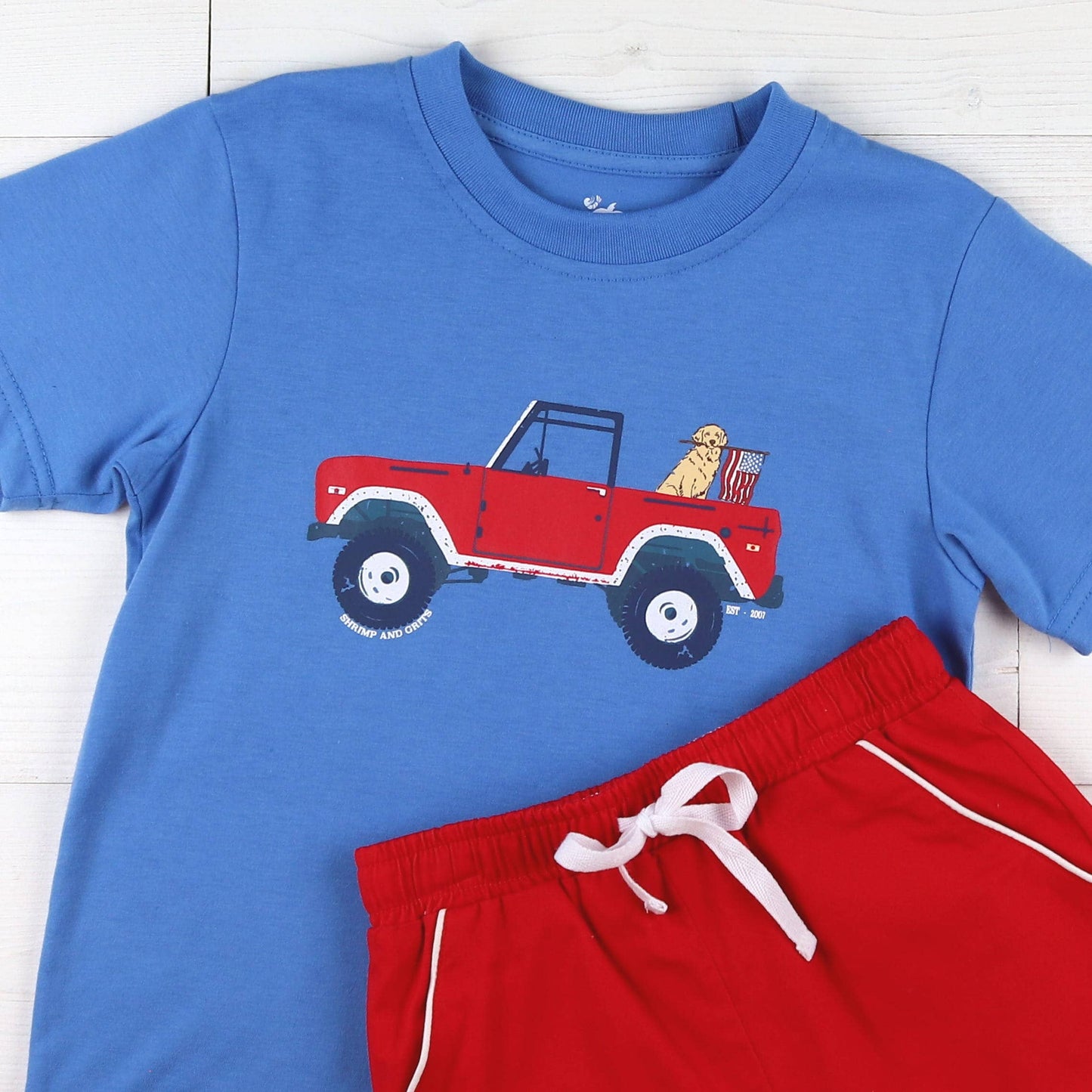 Shrimp and Grits Kids - Patriotic Pup Graphic Tee