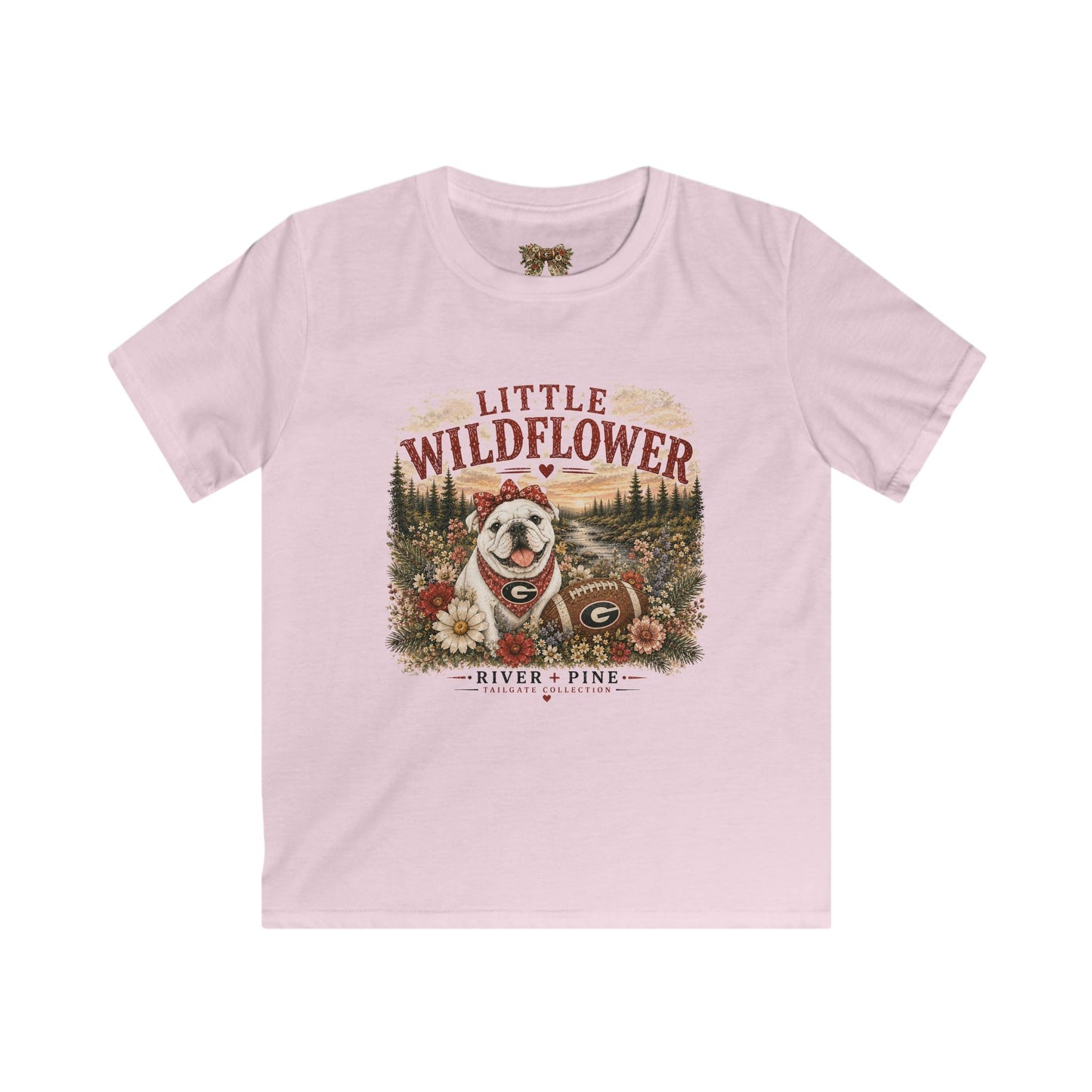 Youth River + Pine - "Little Wildflower" UGA Graphic Tee