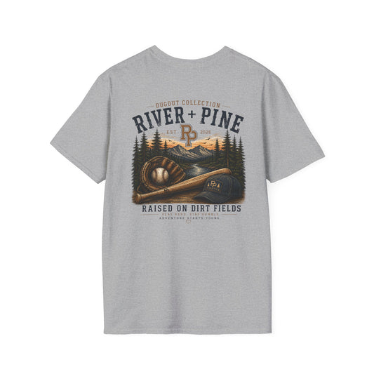 Dugout Collection River + Pine Vintage Baseball Logo T‑Shirt