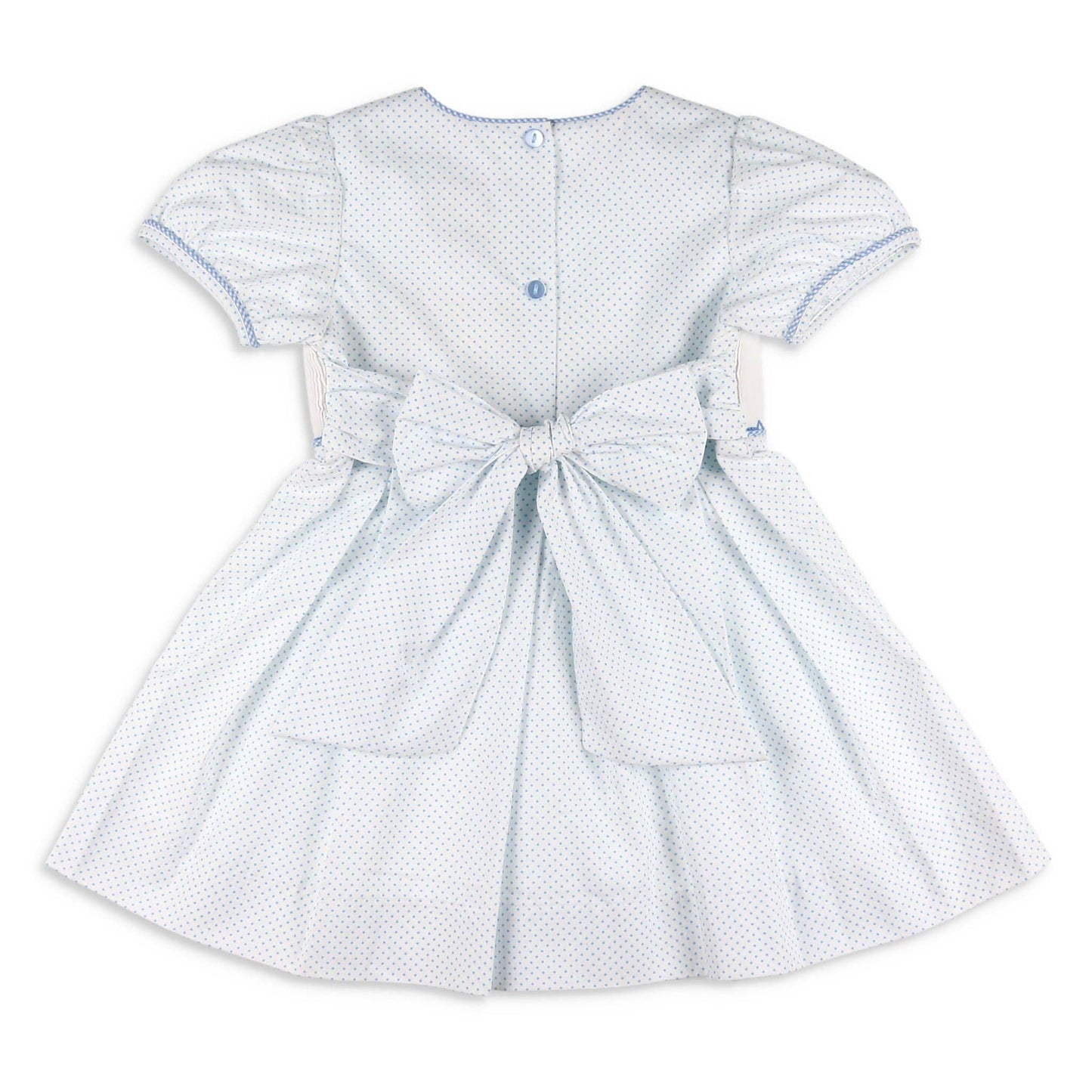 Shrimp and Grits Kids - Girls Smocked Dress - Big Sister Blue