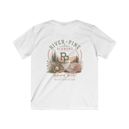 River + Pine Diamond Collection Vintage Baseball Youth Girl T‑Shirt