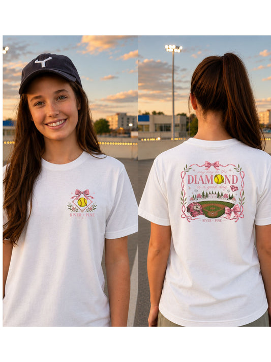 River + Pine - "Anyday on the Diamond is a Good Day" Youth Softball Tee