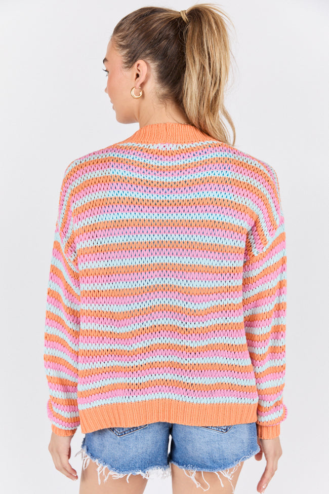 You're My Muse Pink, Orange, and Mint Multi Stripe Cardigan SALE