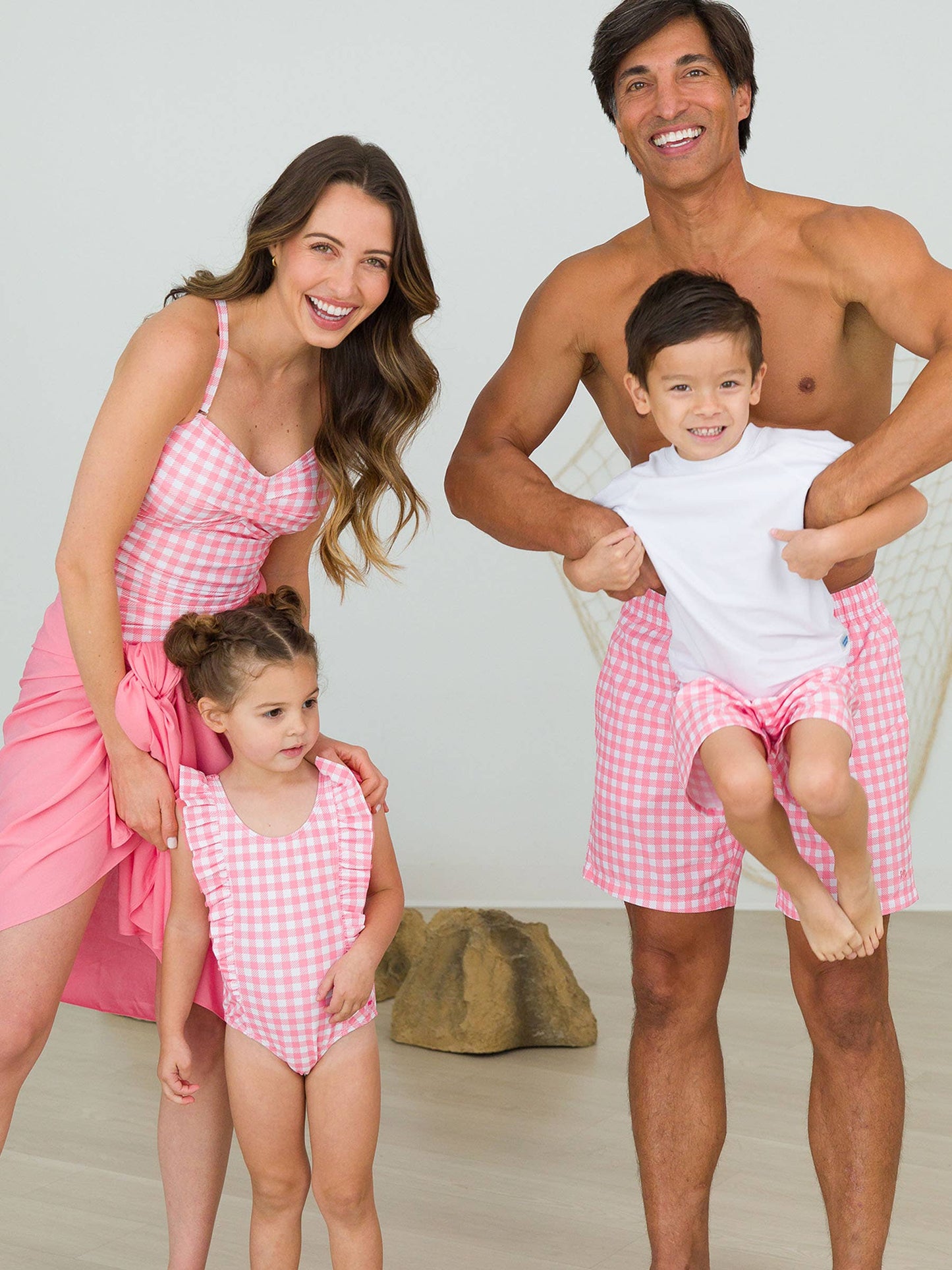 RuffleButts + RuggedButts - Women's Bubblegum Pink Gingham Convertible Bandeau One Piece Swimsuit