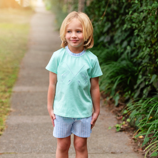 Jellybean Fishing Embroidery Short Set
