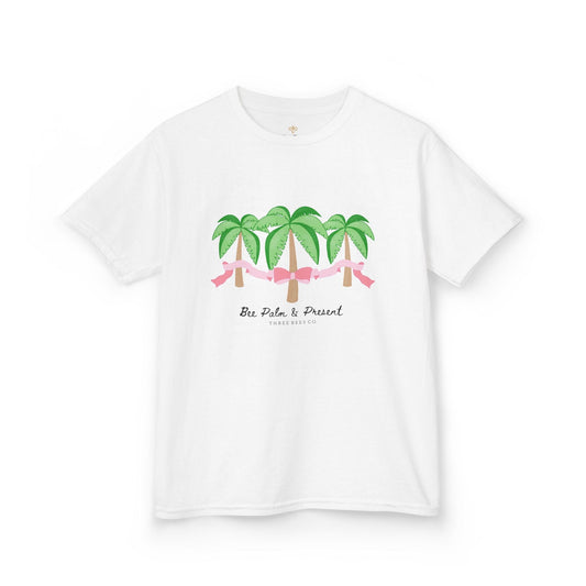 Bee Palm and Present Girls Short Sleeve Youth Hive Tee