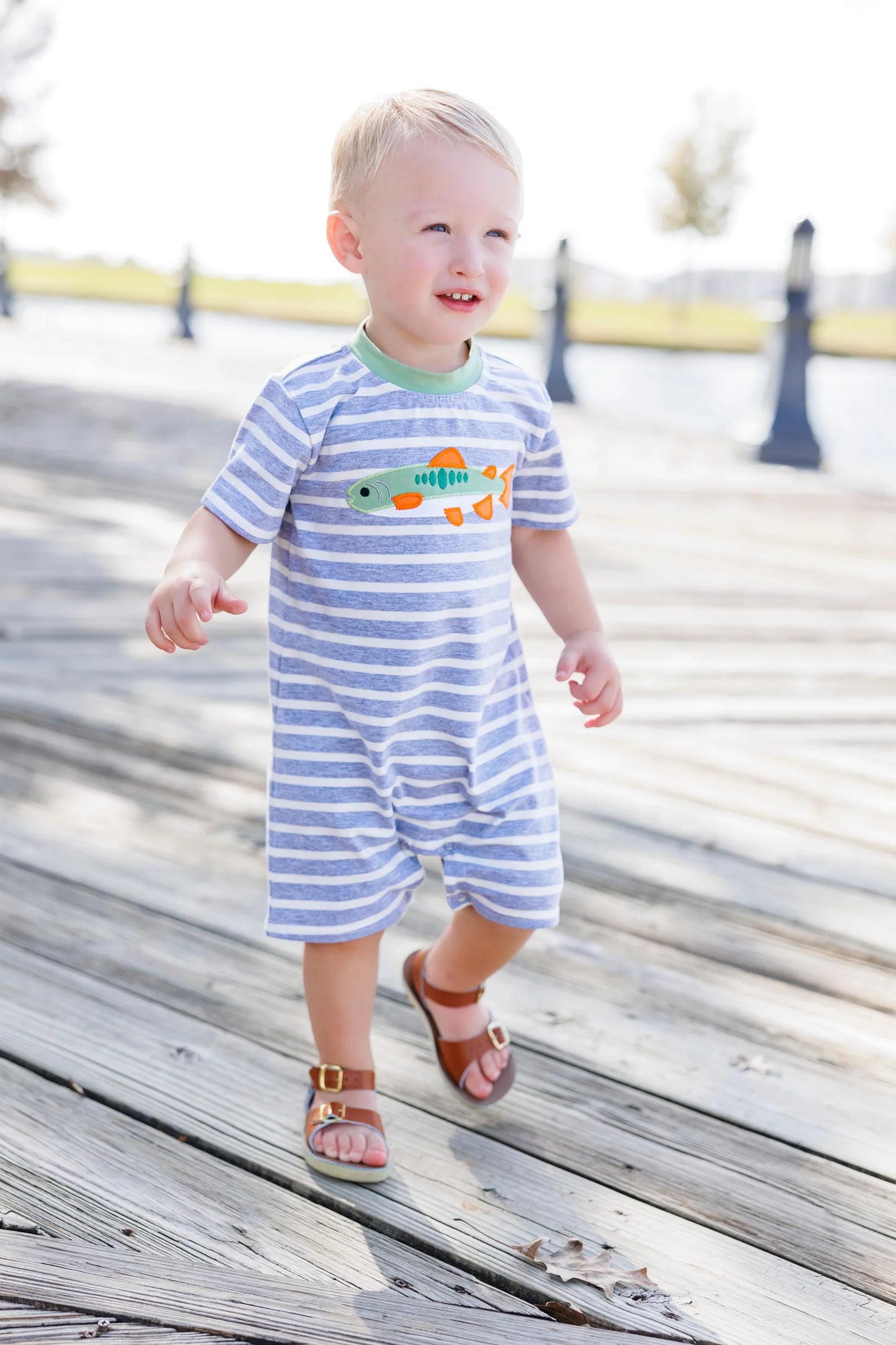 Jellybean Gone Fishing Boy's Romper