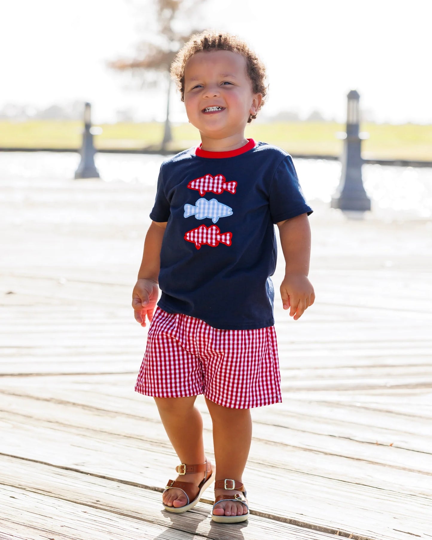 Jellybean Boys Patriotic Fish Trio Shorts Set
