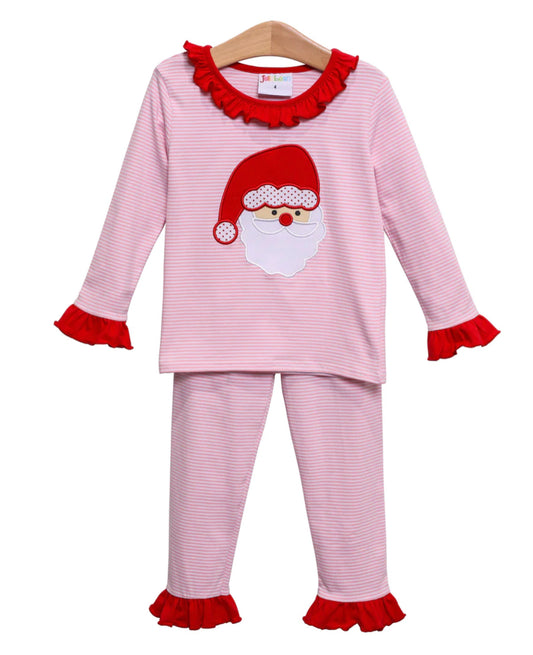 Appliqué Santa Girl’s Pants Set