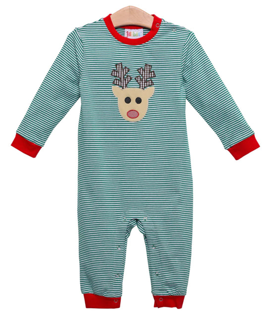 Appliqué Reindeer Boy’s Romper