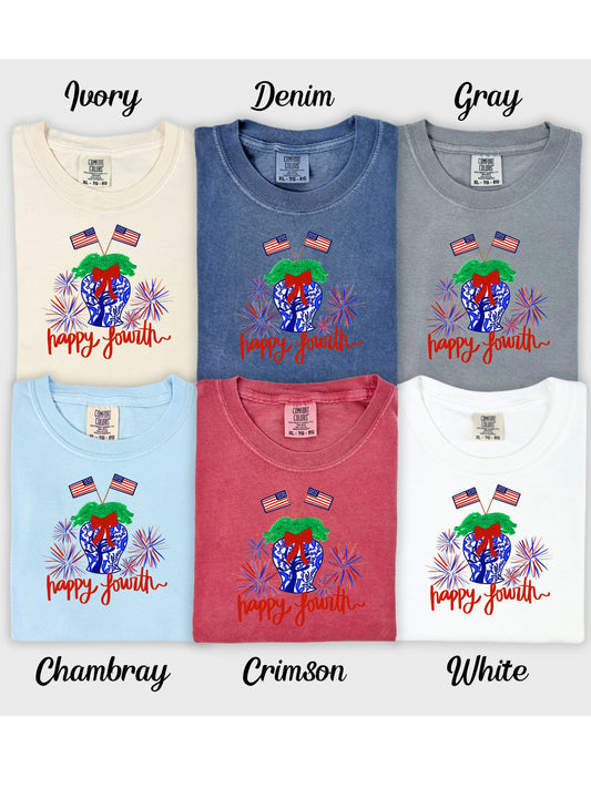 Happy Fourth Comfort Color Tee - Youth