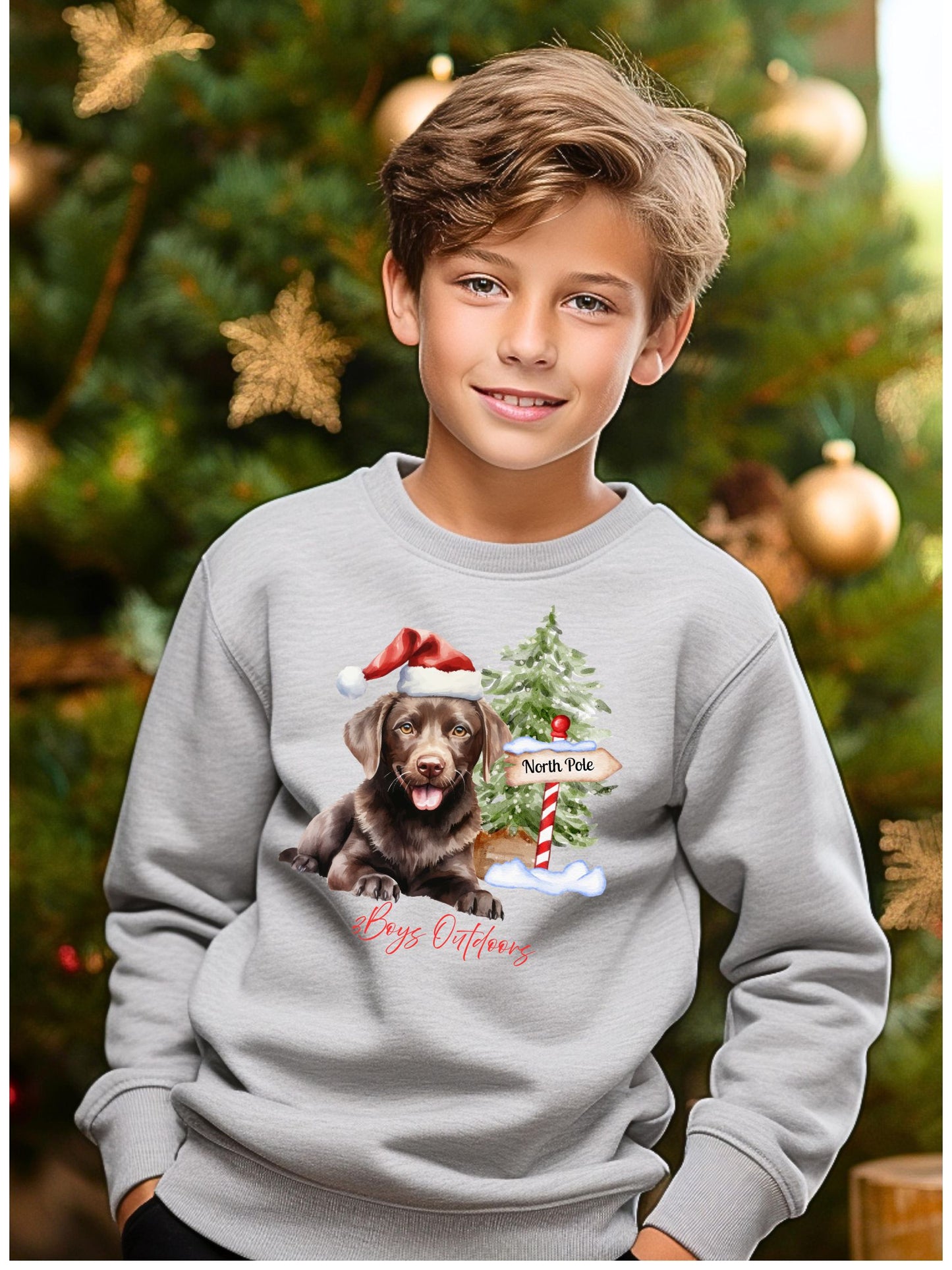 3Boys Outdoors North Pole Pup Crewneck Sweatshirt