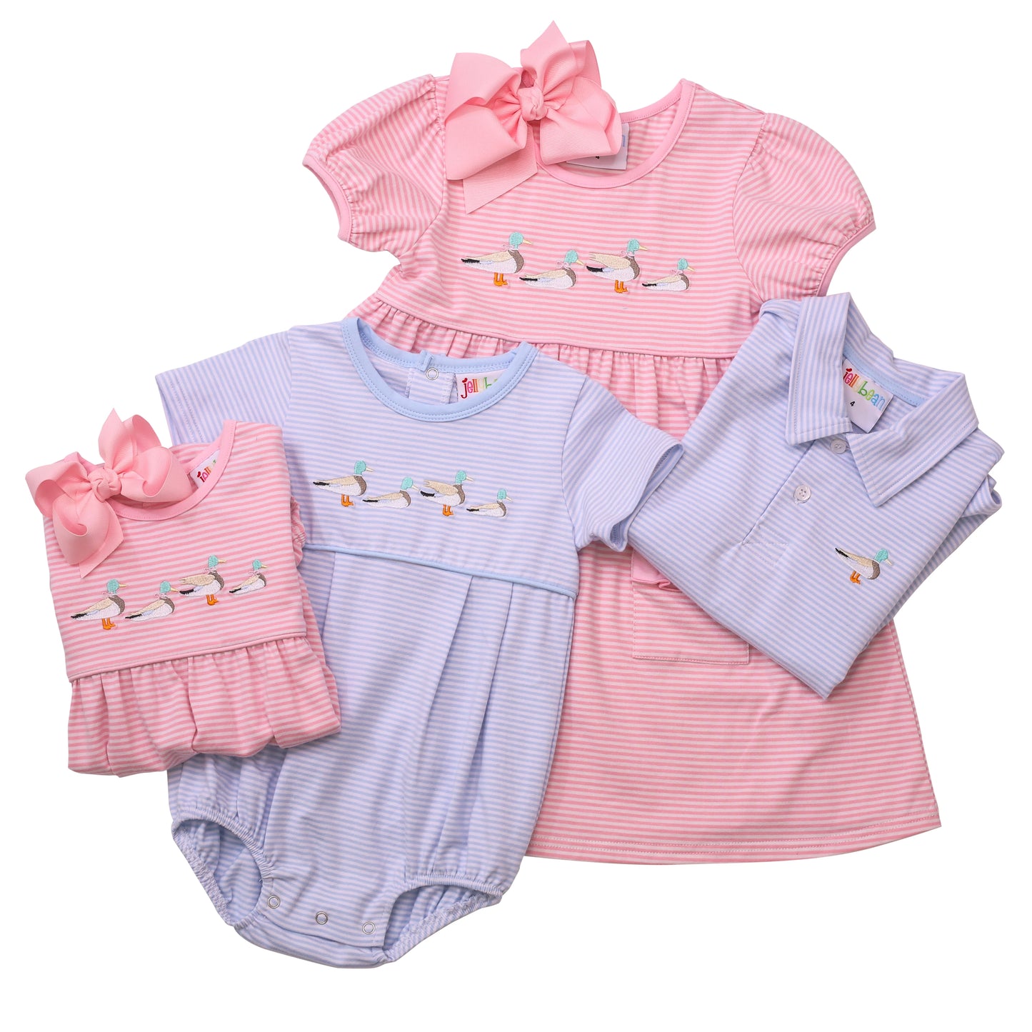 Girl Mallard Embroidery Bubble- Pink