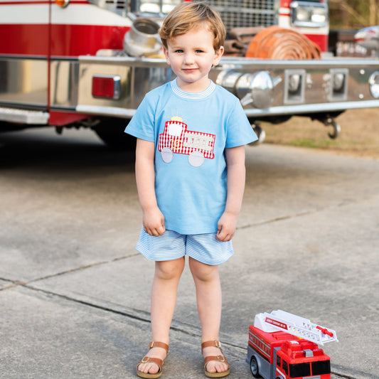 Jellybean Firetruck Short Set