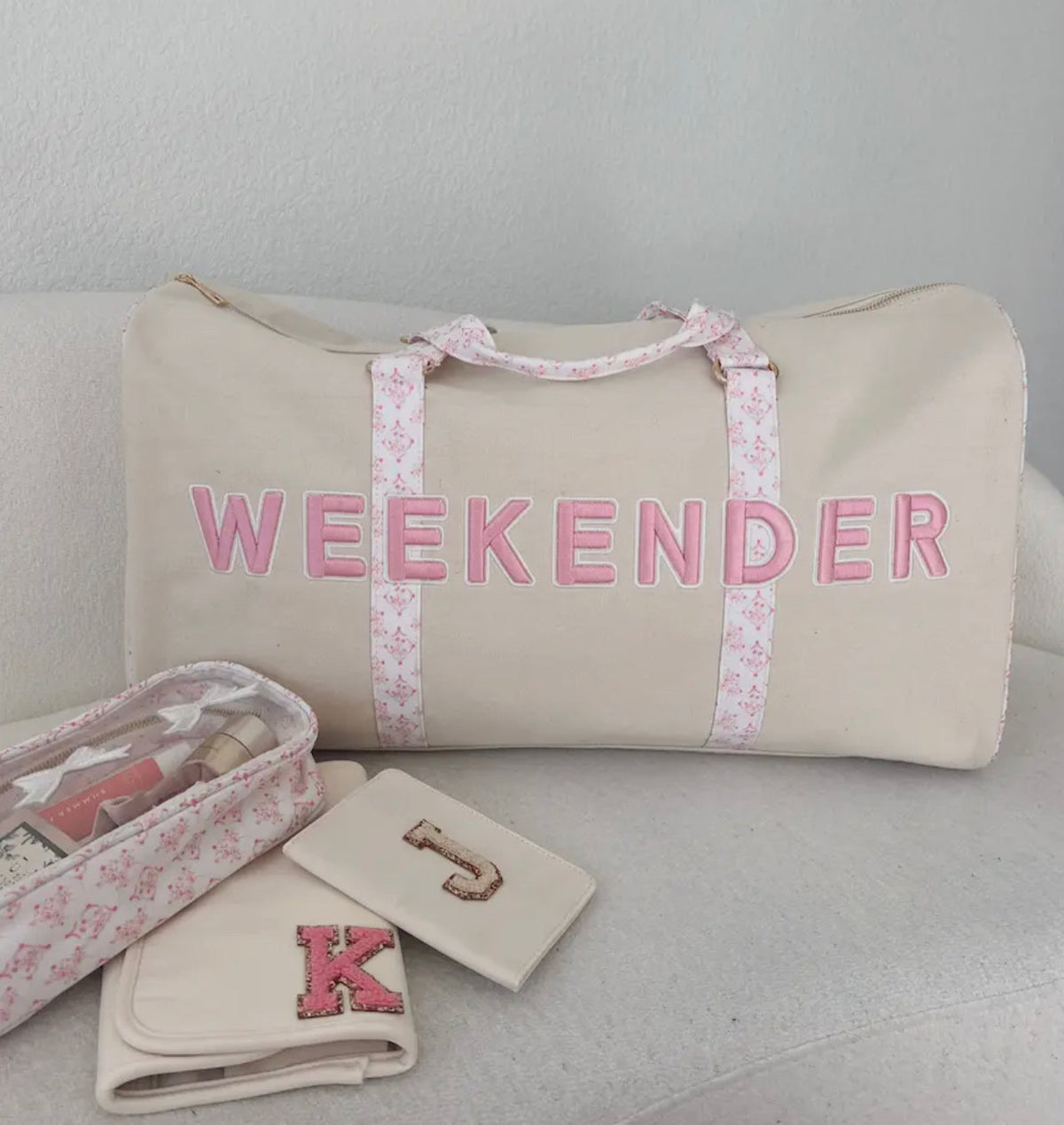 Pink Toile SPF Pouch