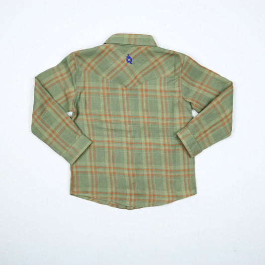 Deer Camp Plaid Pearl Snap Flannel – Boys Long Sleeve Shirt