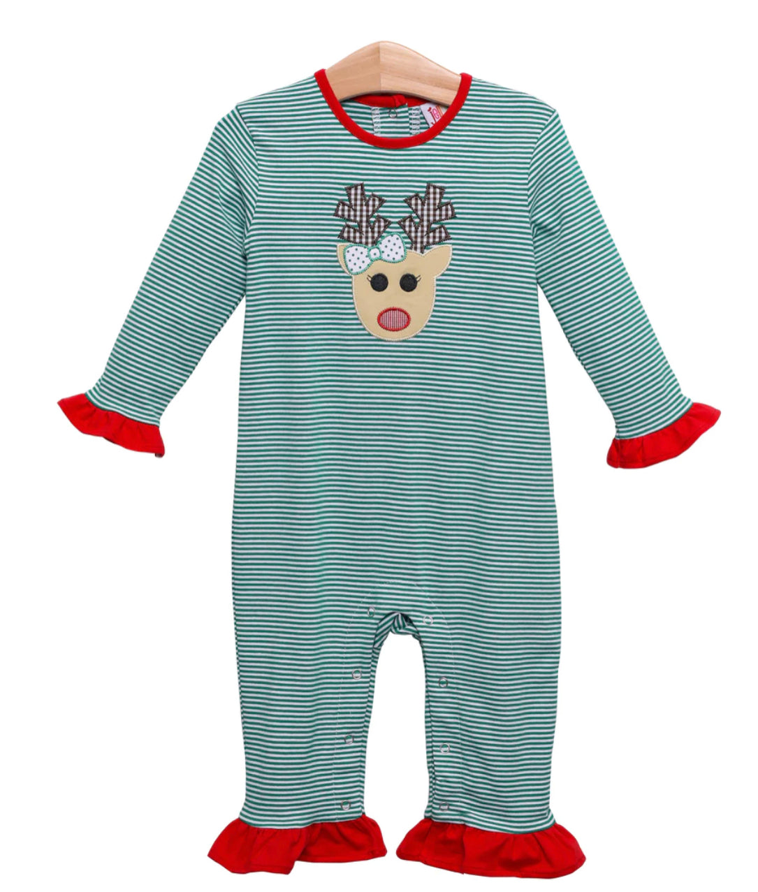 Appliqué Reindeer Girl’s Romper