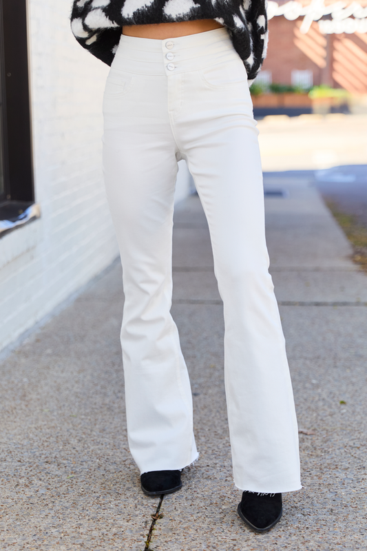 Esther White Flare Leg Jeans FINAL SALE