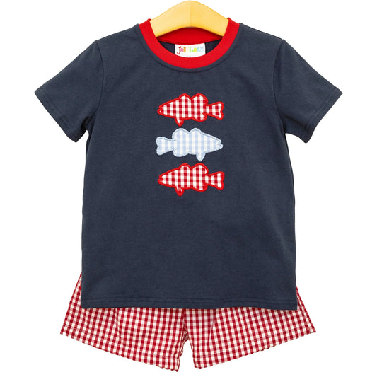 Jellybean Boys Patriotic Fish Trio Shorts Set