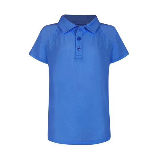 Girls Reagan Golf & Tennis Cap Sleeve Polo-Oasis Blue