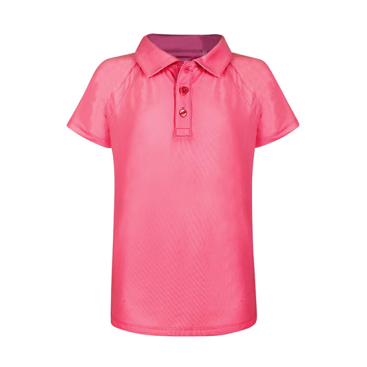 Girls Reagan Golf & Tennis Cap Sleeve Polo-Raspberry