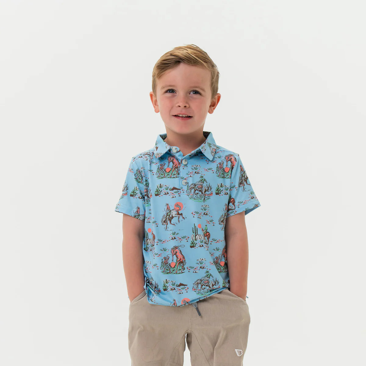 Burlebo Youth Polo-Cowboy Up Blue