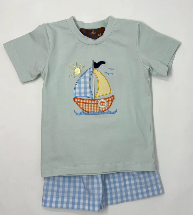 Millie Jay Just A Sailing Appliqué Shorts Set