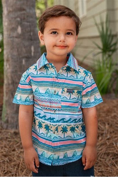 Burlebo Youth Palms and Fins Performancce Button Down