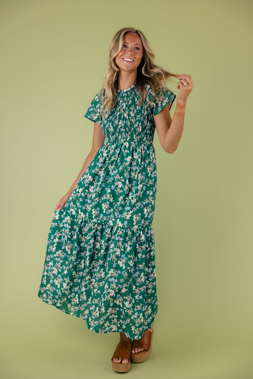 Falling In Love Smocked Maxi