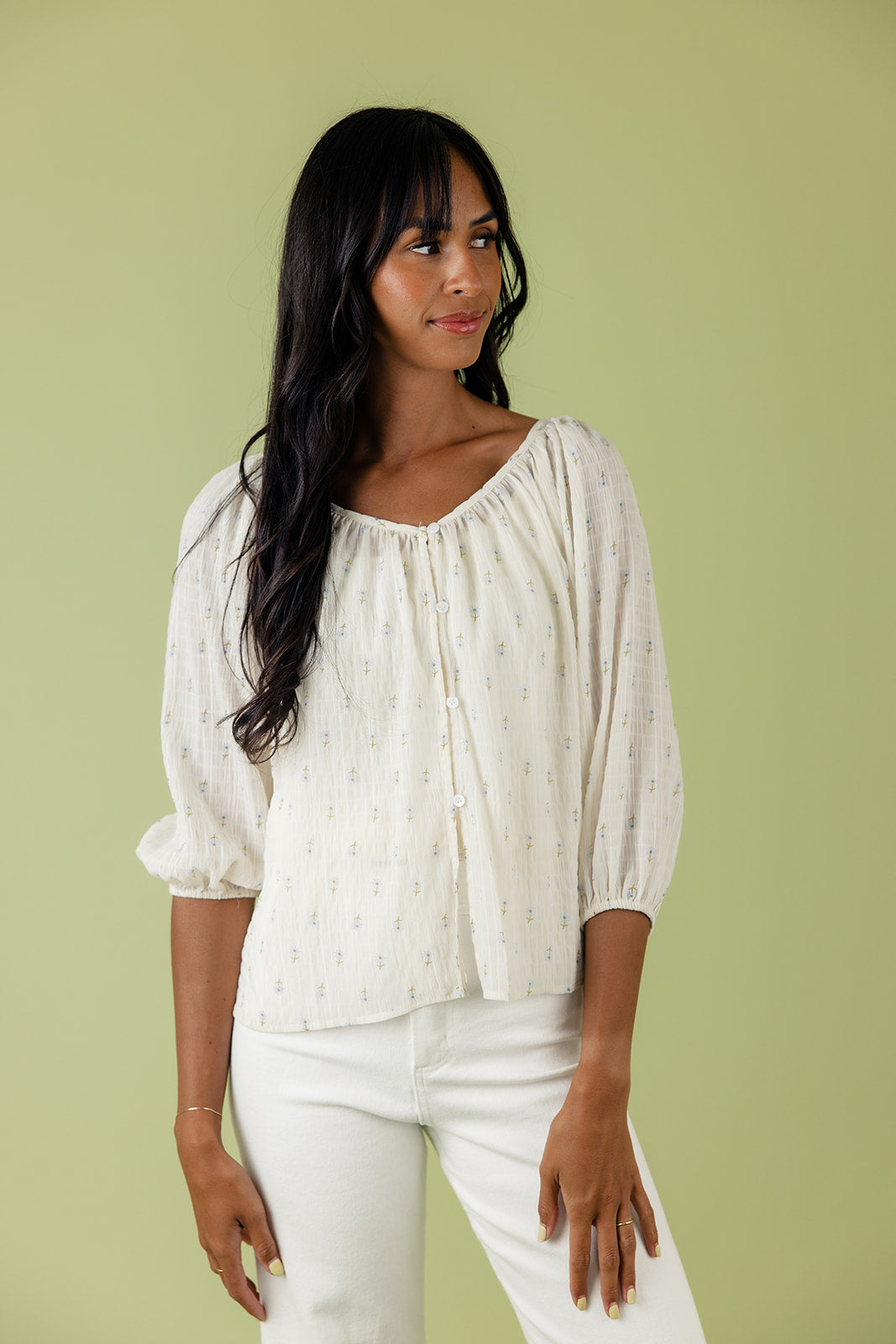 Into The Sky Button Blouse