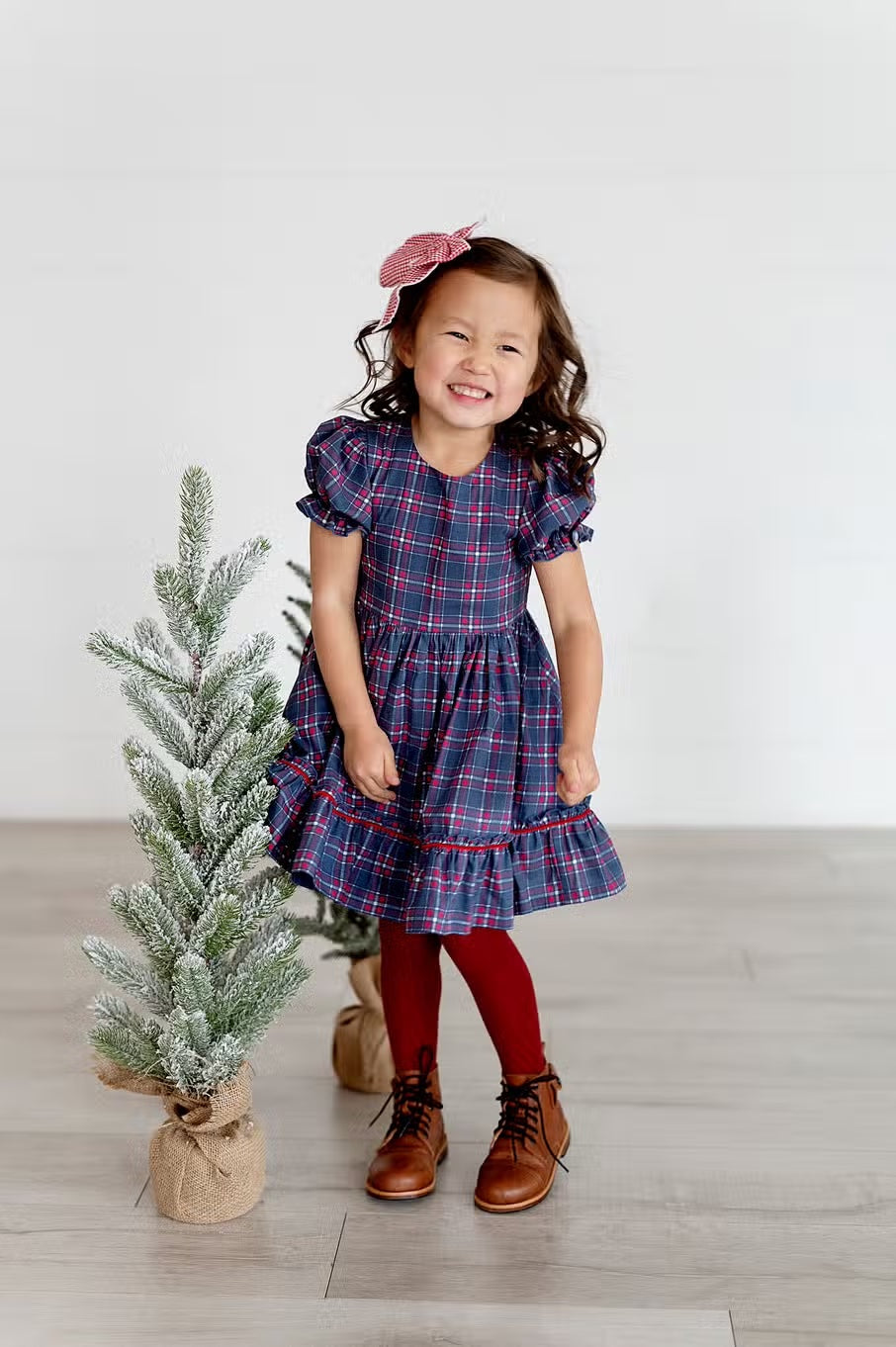 Aura Dress in Holiday Plaid