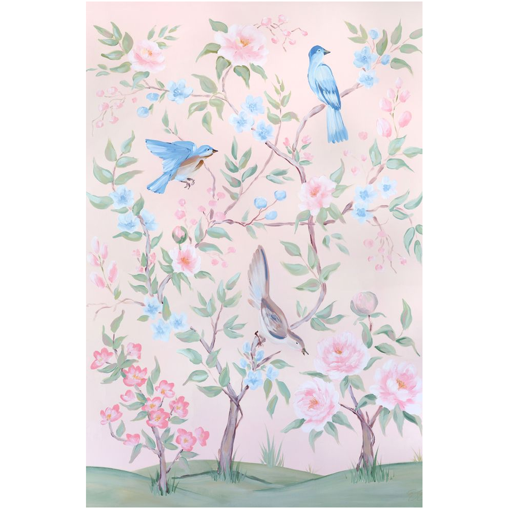 Blush Chinoiserie No. 1, a fine art print on canvas