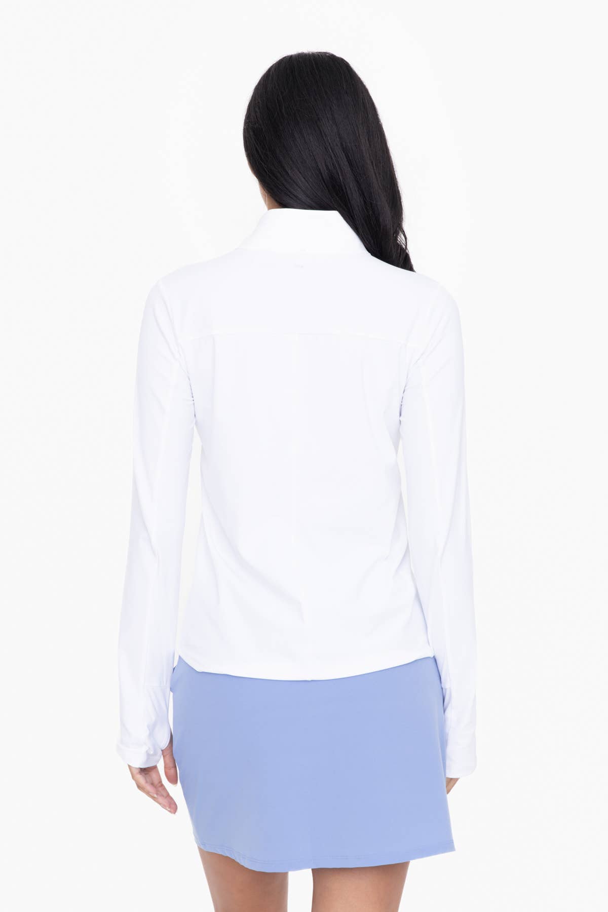 Mono B - Mock Neck Half Zip Long Sleeve Active Top