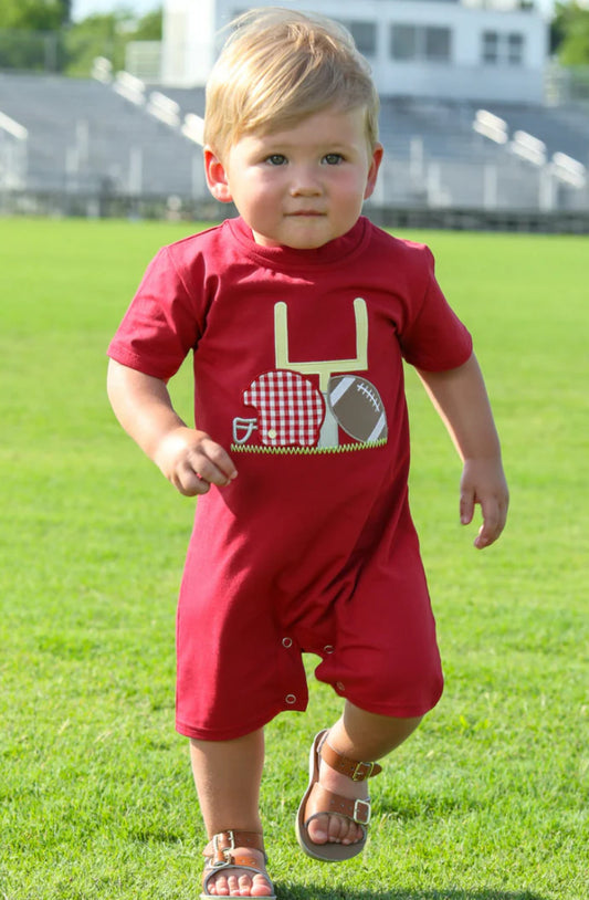 Crimson Touchdown Romper