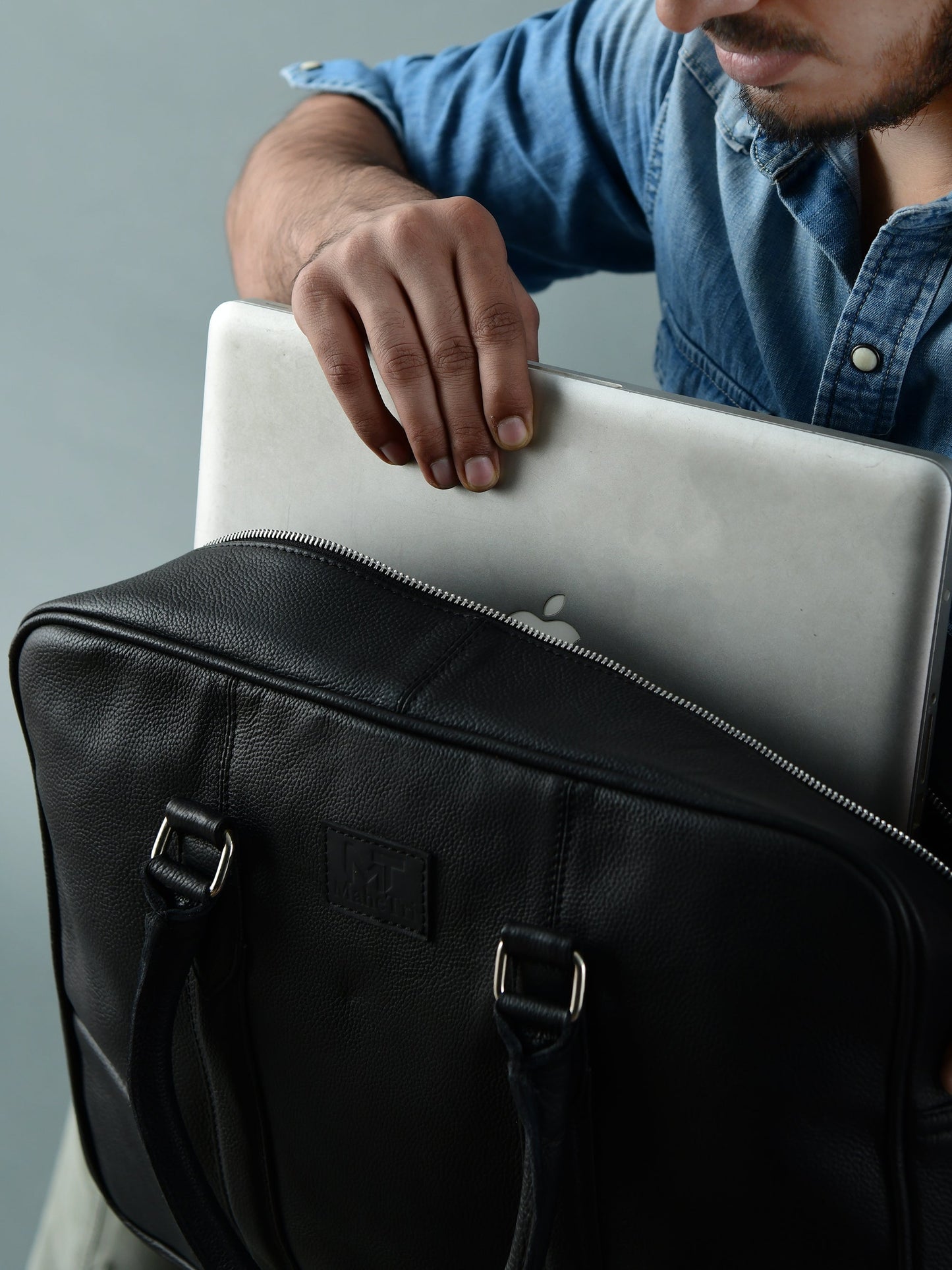 Texas Black Leather Briefcase