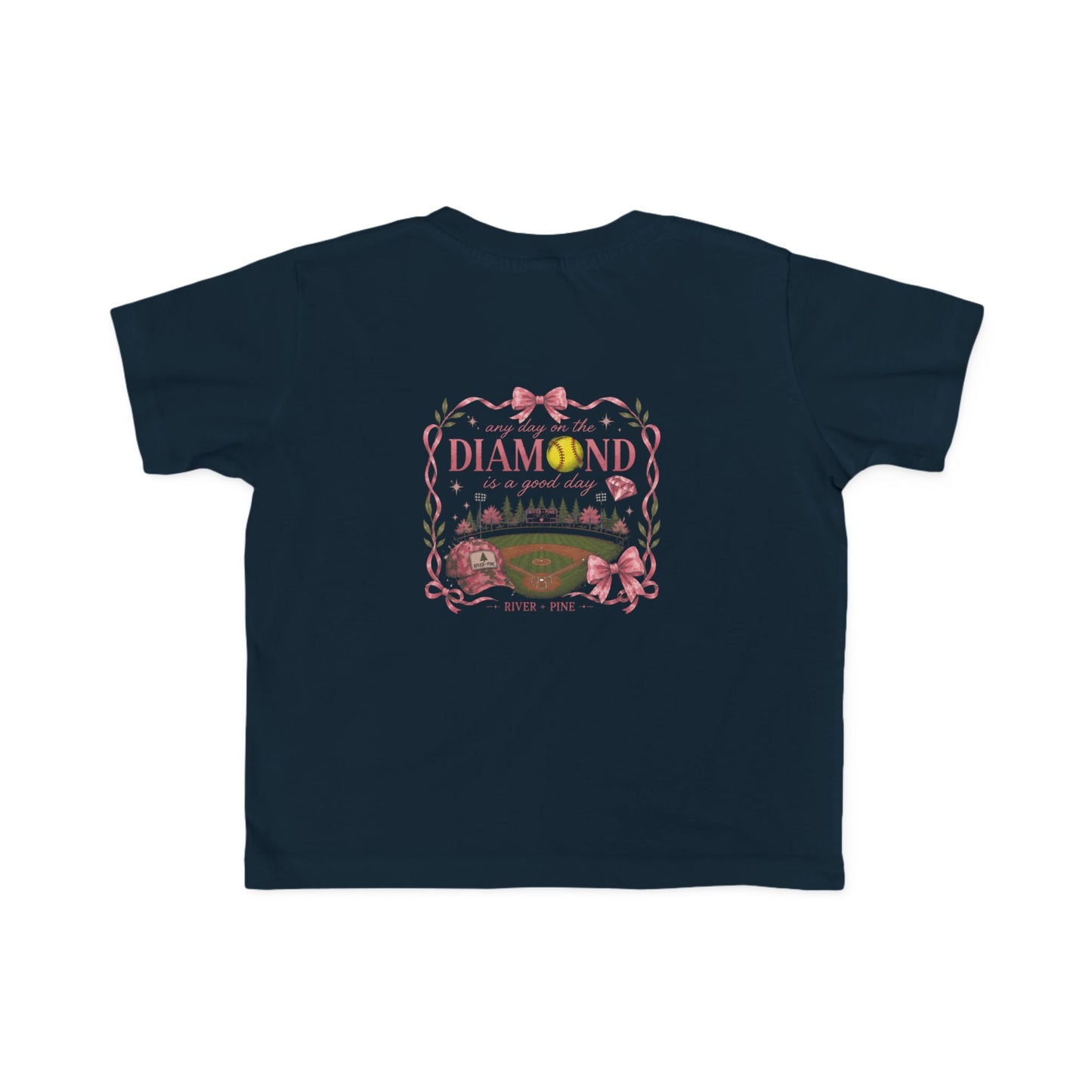 River + Pine - Any Day on the Diamond is a Good Day Girls Softball Toddler Tee