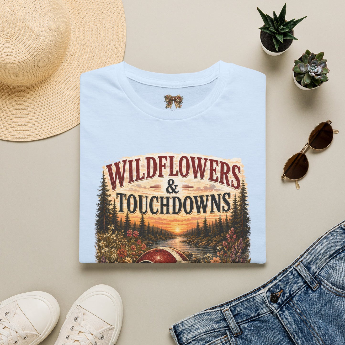 River + Pine - Womens UGA Wildflowers & Touchdowns T-Shirt — Gildan Softstyle
