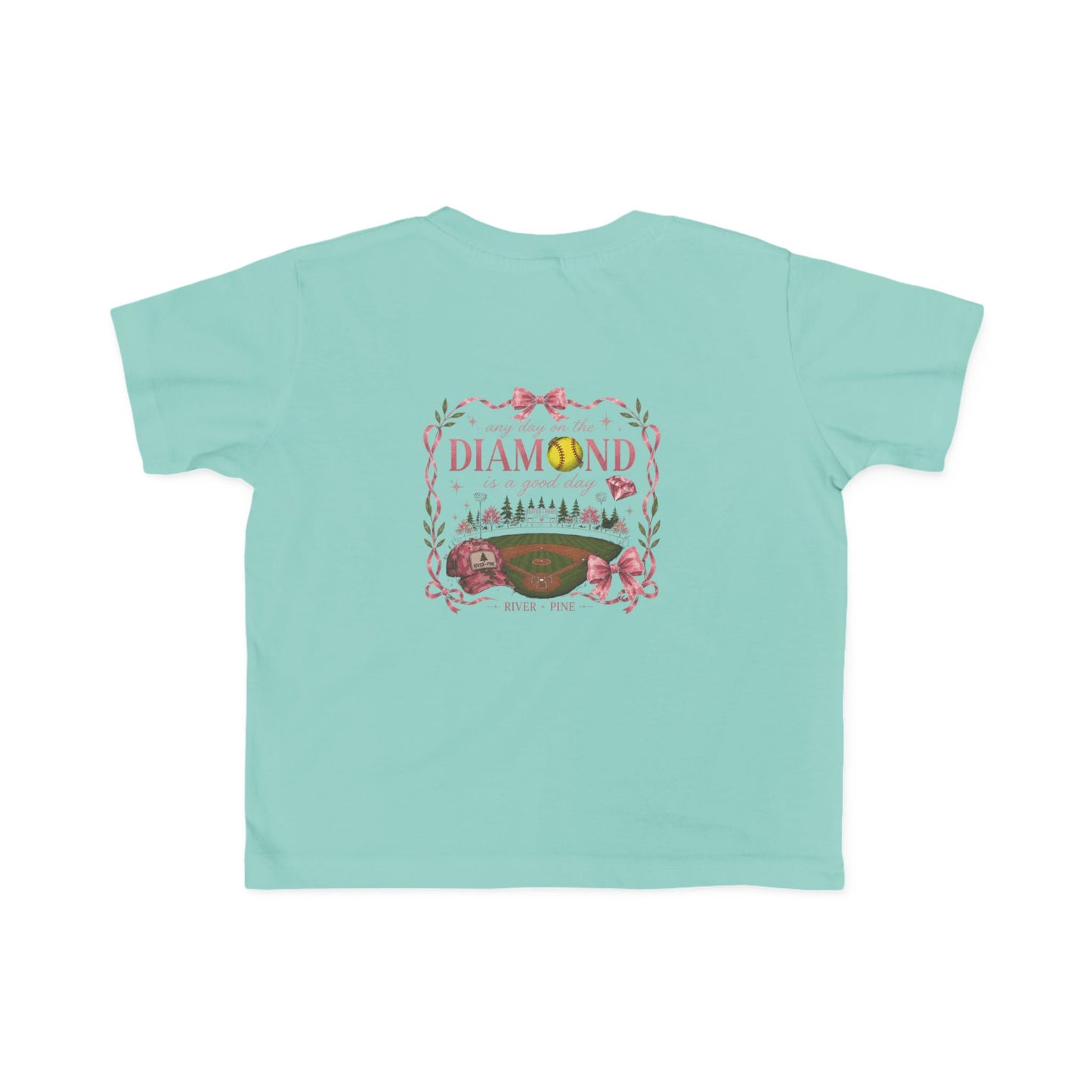 River + Pine - Any Day on the Diamond is a Good Day Girls Softball Toddler Tee
