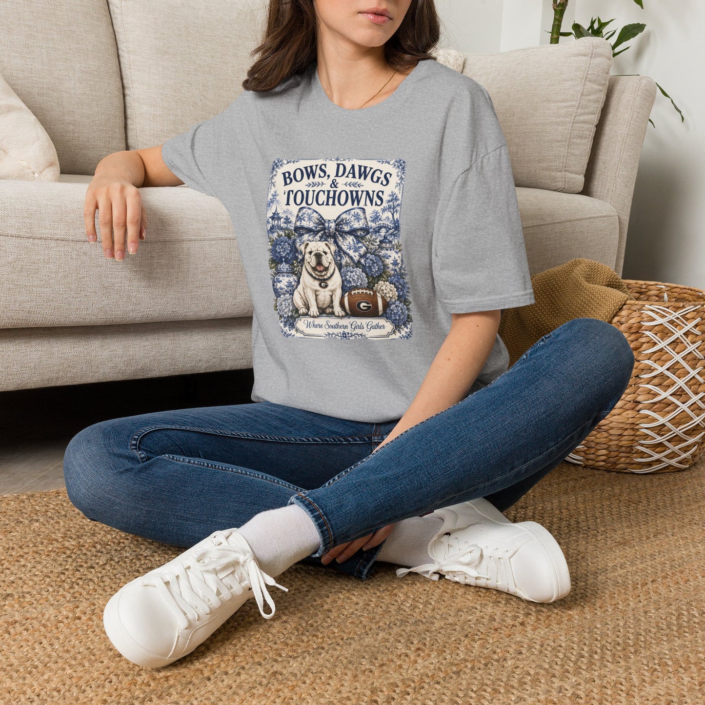 River + Pine Tailegate Collection - Bows, Dawgs, & Touchdowns Womens Tee