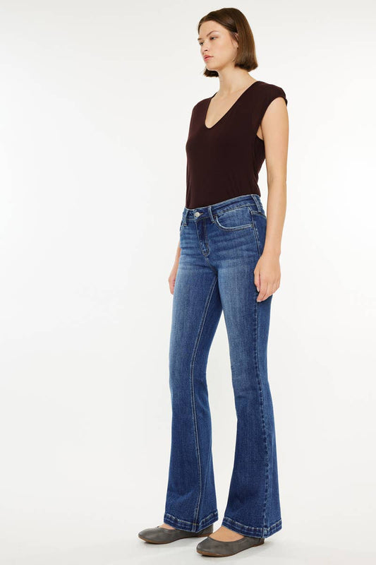 Kan Can USA - PETITE OPEN PACK  MID RISE FLARE JEANS-KC20041M-PT
