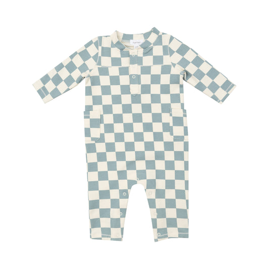 Uni Romper - Checkerboard Gray Mist