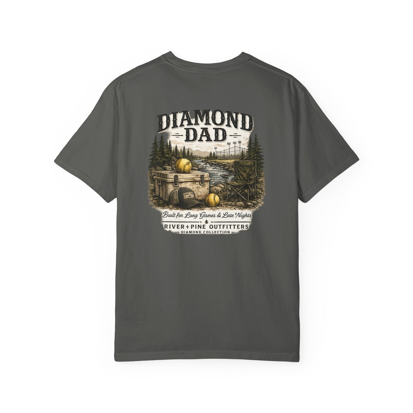 River + Pine Comfort Colors - Diamond Dad - Cooler & Softballs