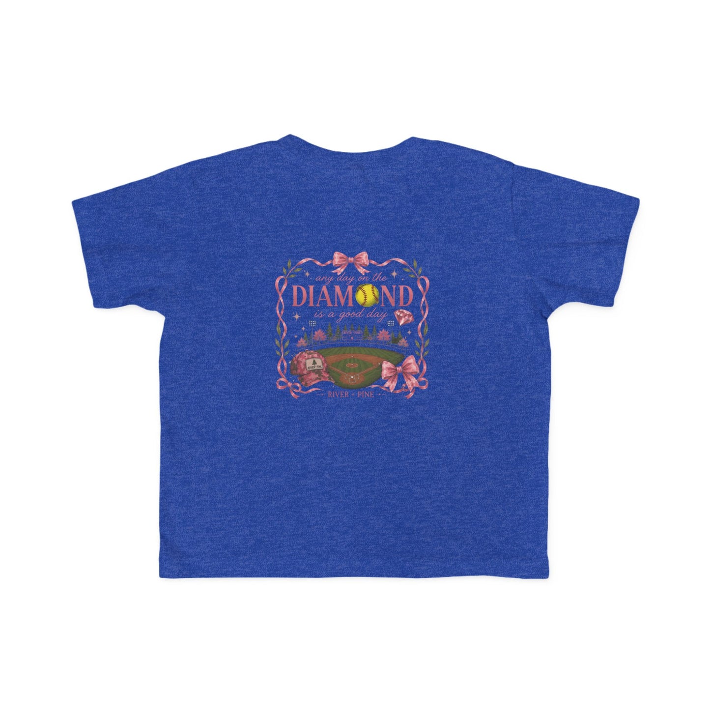 River + Pine - Any Day on the Diamond is a Good Day Girls Softball Toddler Tee