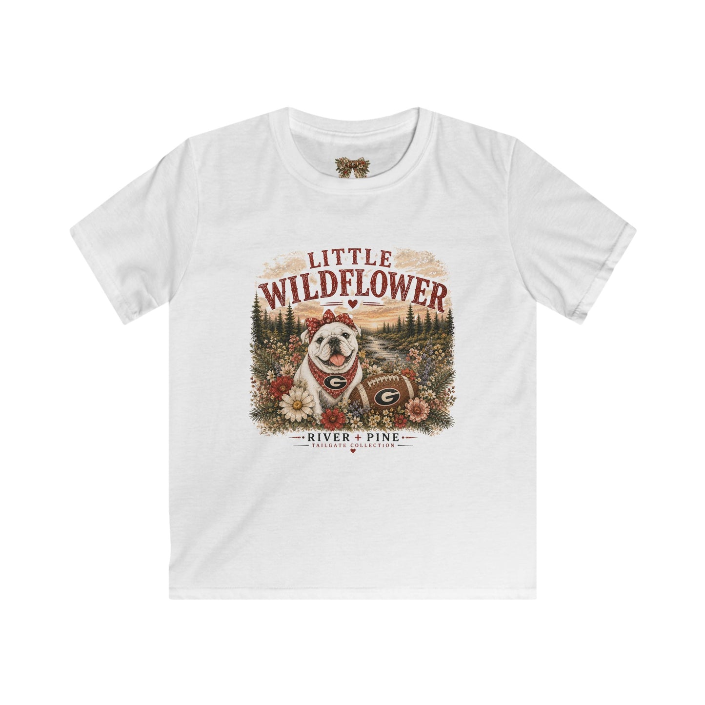 Youth River + Pine - "Little Wildflower" UGA Graphic Tee