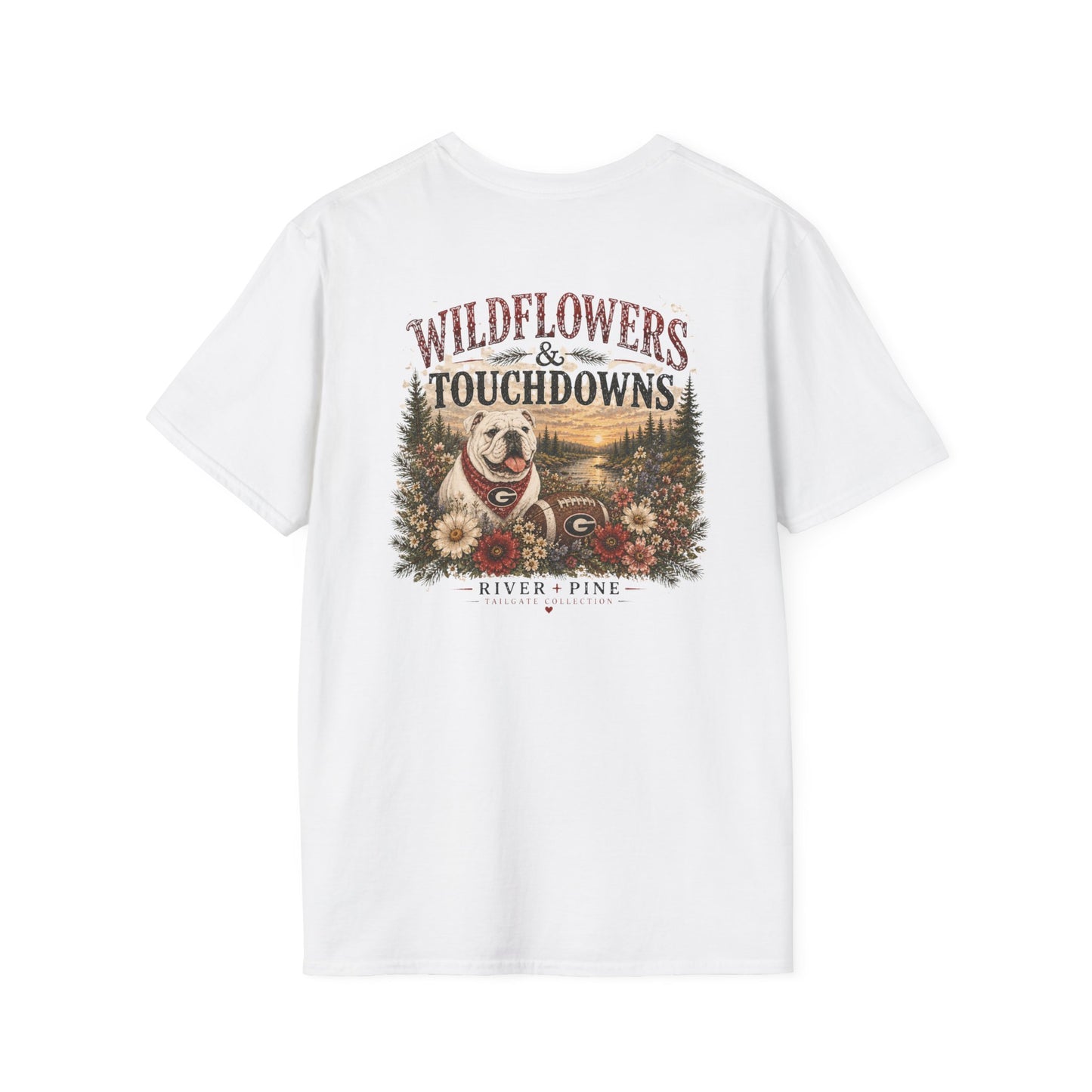 "River + Pine" - UGA Wildflowers & Touchdowns Womens T-Shirt