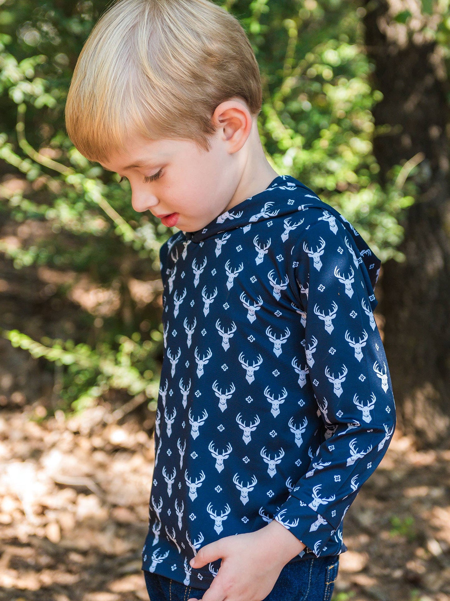 RuffleButts + RuggedButts - Boys Little Deer Lodge Performance Hooded Shirt