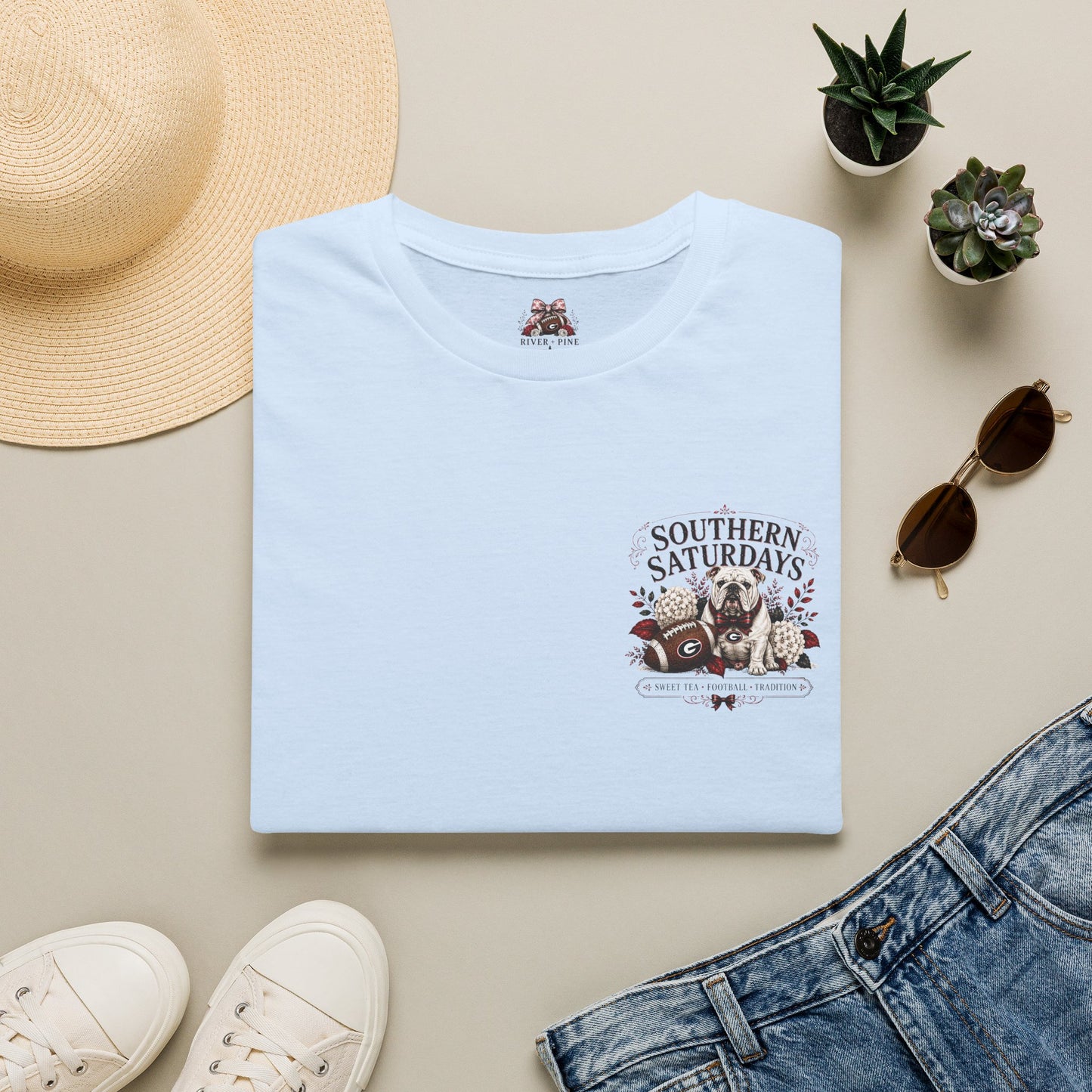 Southern Saturdays with Bulldog T-Shirt - Go Dawgs