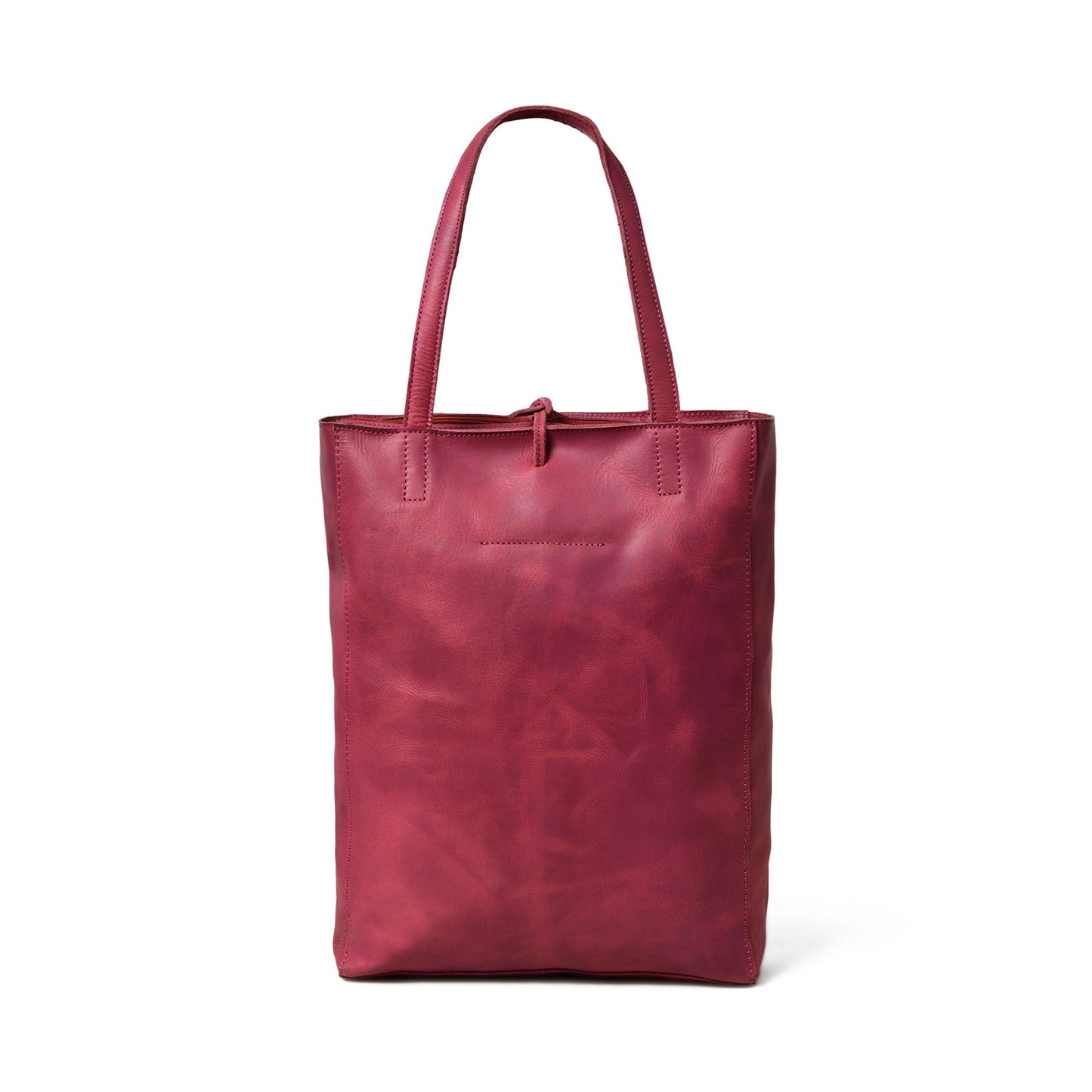 Maroon Leather Tote Bag