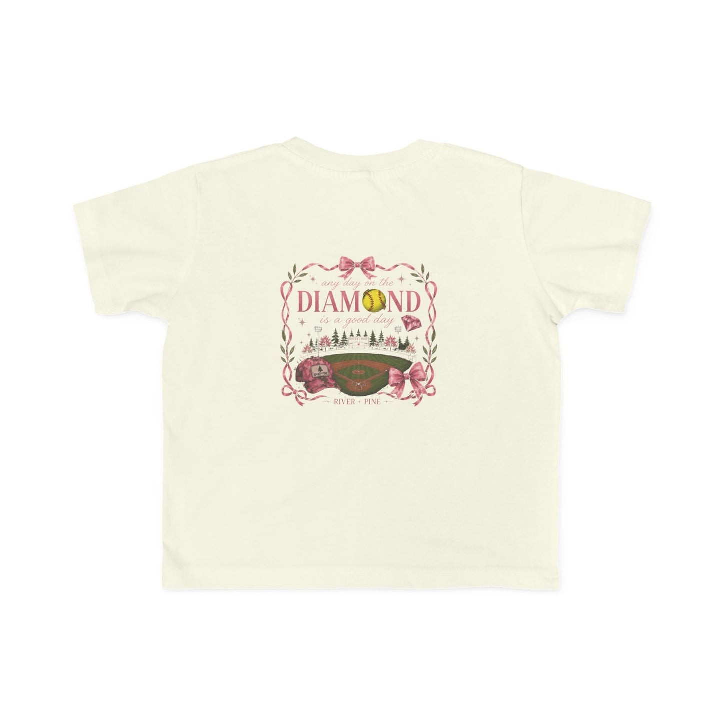 River + Pine - Any Day on the Diamond is a Good Day Girls Softball Toddler Tee