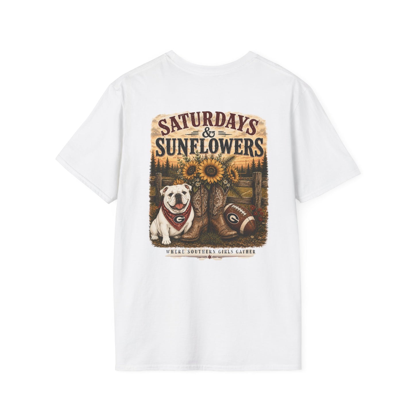 River + Pine - Saturdays and Sunflowers UGA Womens Tee
